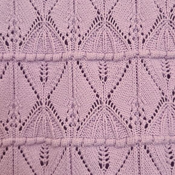 CURRENT AIR Long Sleeve Woven Textural Sweater Knit Top Lavender Size M - Picture 5 of 13